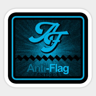 anti flag af aesthetic turquoise blue color Sticker